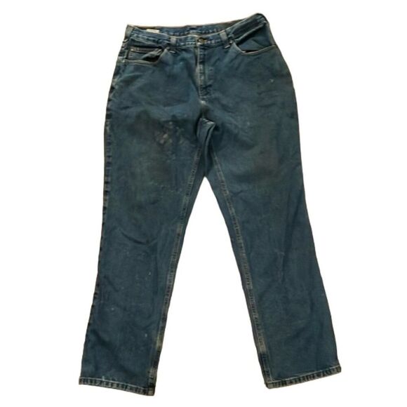 Carhartt Distressed Denim Blue Jeans Mens Size 36x32 Relaxed Fit - Picture 1 of 13